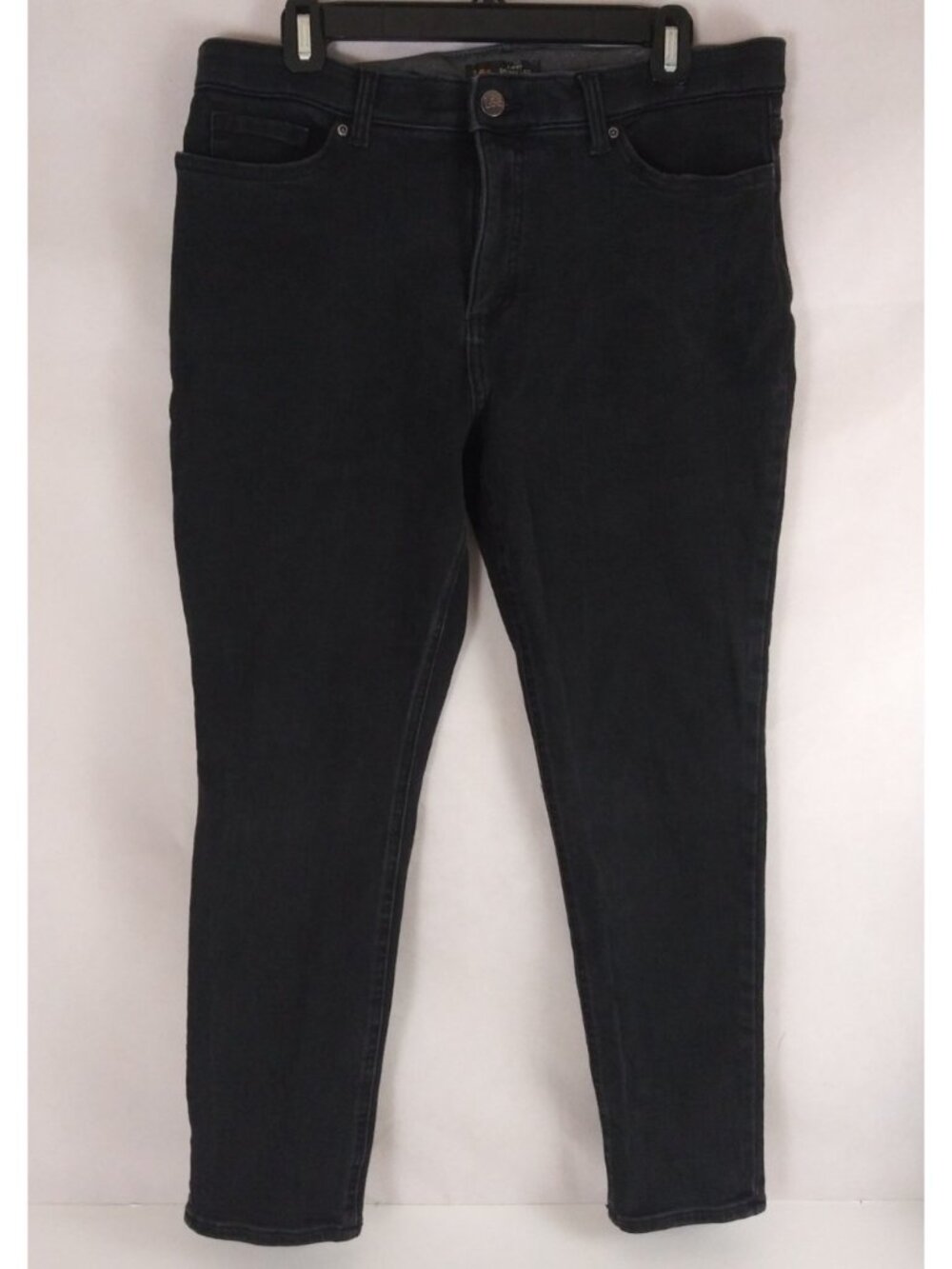 Lee Slim Fit Skinny Leg Mid Rise Women's Jet Black Jeans Size 14 Short